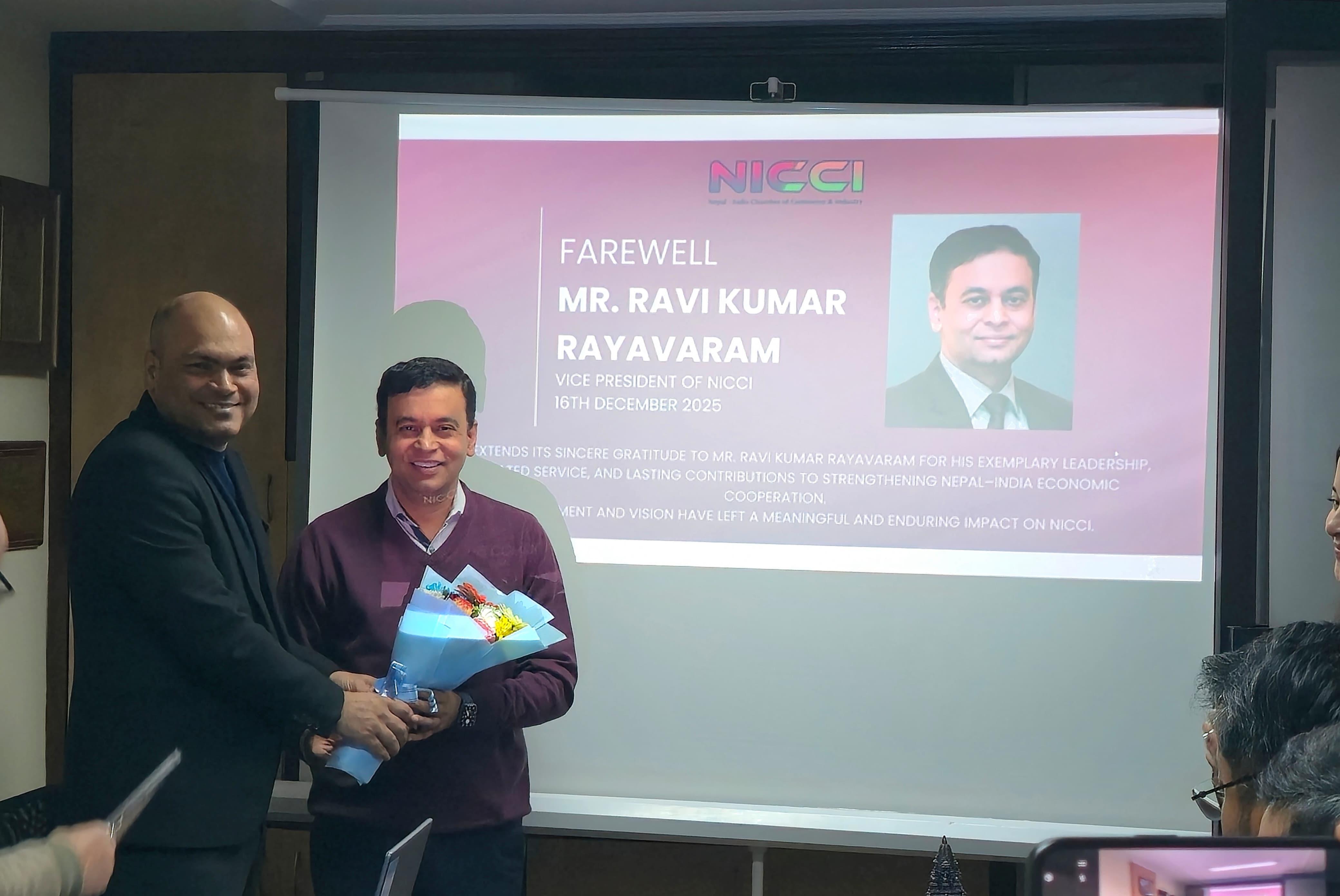 NICCI bids farewell to Vice President Ravi Rayavaram